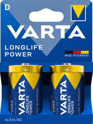 Pile alcaline D LR20 Varta Longlife Power lot de 2