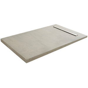 Receveur de douche à carreler rectangulaire 180 x 90 cm gris avec caniveau