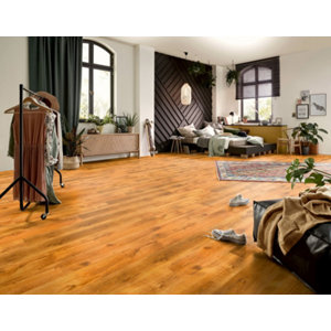 Sol stratifié 6 mm AC3 "SUTTER" marron clair