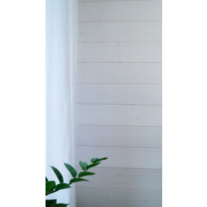 Lambris bois intérieur PINUS blanc transparent brossé - 205 cm x 13,6 cm x 1,05 cm