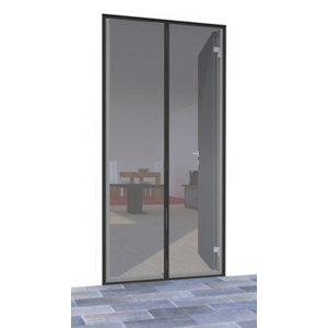 Moustiquaire rideau anthracite de porte  - L 100 x H 220 cm. 