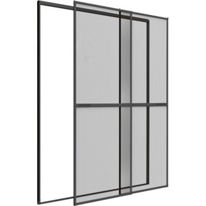 Moustiquaire coulissante grise pour baie vitrée H. 240 cm x l. 230 cm