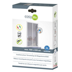 Moustiquaire rideau blanche de porte - L. 100 x H. 220 cm. 