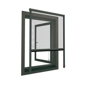 Moustiquaire rouleau gris anthracite pour fenêtre - L. 125 x H. 170 cm 