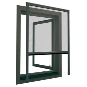 Moustiquaire aluminium grise 140 X 140 cm enroulable