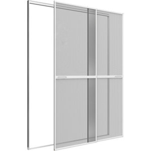 Moustiquaire coulissante blanche pour baie vitrée H. 240 cm x l. 240 cm