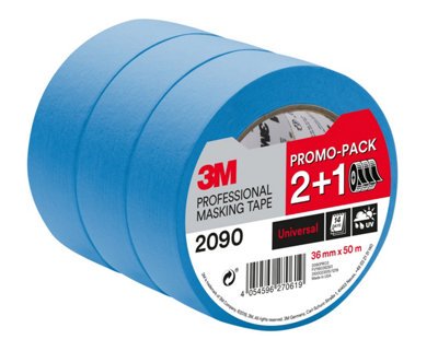 Ruban de masquage longue durée Surfaces Lot 2 + 1 gratuit 50m x 36mm 3M