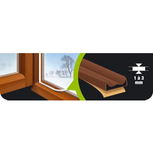 Joint d'étanchéité premium portes et fenêtres bon état marron - 6 m 9 x4 mm