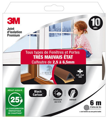 Joint adhésif porte et fenêtre très mauvais état 3M Premium 2 5 à 6 5 mm .6 - vue 4