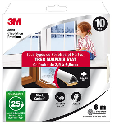 Joint adhésif porte et fenêtre très mauvais état 3M Premium 2 5 à 6 5 mm .6 - vue 5