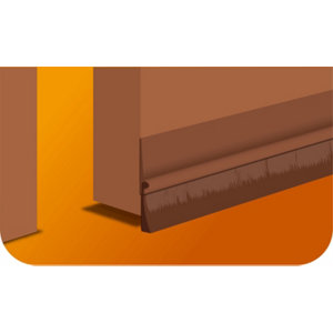 Bas de porte brosse en pvc sol irrégulier marron 0,93m