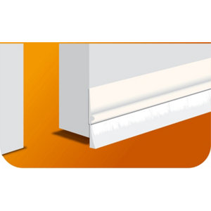 Bas de porte brosse en pvc sol irrégulier blanc 0,93m