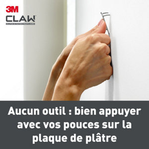 2 crochets griffe plaque de plâtre - charge maxi : 7 kg