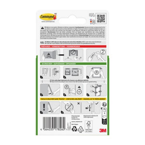 4 paires de languettes de fixation grand modèle noir - max 7kg - Command