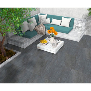 Dalle gres cerame emaille 60 x 60 cm gris