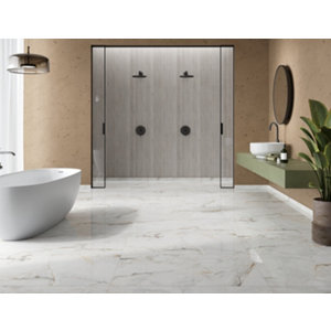 Carrelage sol intérieur en grès cérame poli 60x120cm SIGNATURE blanc gold