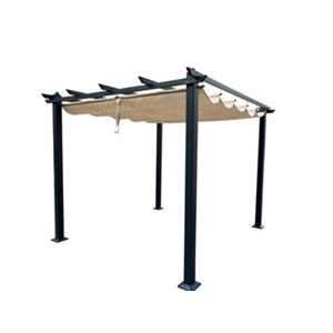 Pergola aluminium 3 X 3 m avec toile coulissante