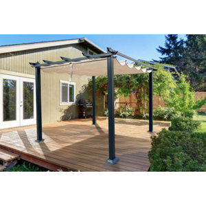 Pergola aluminium 3 X 3 m avec toile coulissante