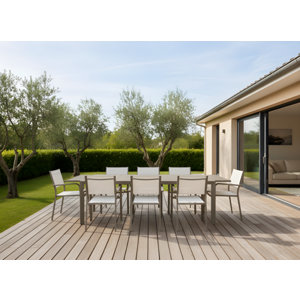 Fauteuil de jardin empilable aluminium greige
