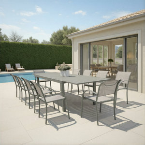 Fauteuil de jardin aluminium vert lichen empilable 55,5 x 62 x 84 cm