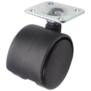 Roulette jumelée pivotante nylon noir - Ø 4 cm - 30 kg