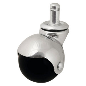 Roulette à bille pivotante PP noir - Ø 5 cm - 30 kg