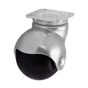 Roulette à bille pivotante PP noir - Ø 4 cm - 30 kg