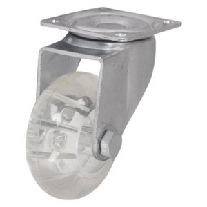 Roulette pivotante PU transparent - Ø 5 cm - 20 kg