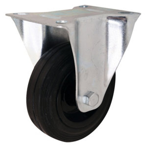 Roulette fixe PVC noir - Ø 10 cm - 75 kg