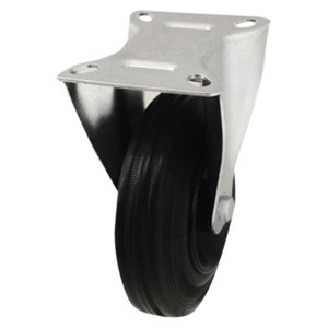 Roulette fixe PVC noir - Ø 12,5 cm - 100 kg