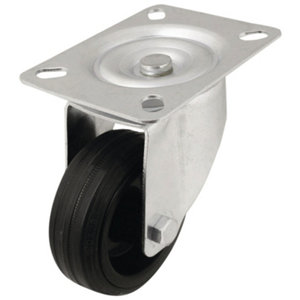 Roulette pivotante PVC noir - Ø 8 cm - 70 kg