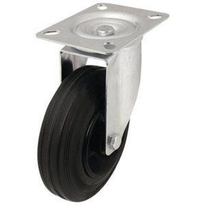 Roulette pivotante PVC noir - Ø 12,5 cm - 100 kg