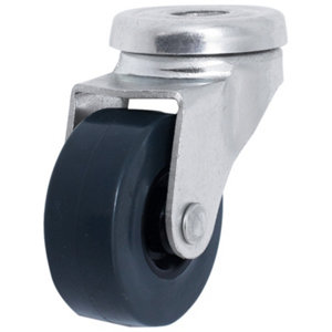 Roulette pivotante PVC gris - Ø 4 cm - 18 kg