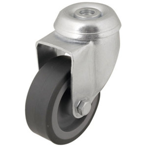 Roulette pivotante TPR gris - Ø 6 cm - 50 kg