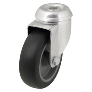 Roulette pivotante PU gris - Ø 7,5 cm - 55 kg