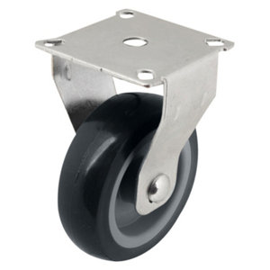 Roulette fixe PU gris - Ø 7,5 cm - 60 kg