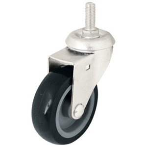 Roulette pivotante TPR gris - Ø 7,5 cm - 60 kg