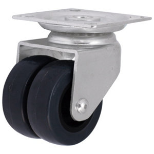 Roulette pivotante TPR gris - Ø 5 cm - 40 kg