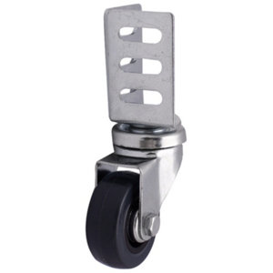 Roulette pivotante PU noir - Ø 4,9 cm - 35 kg