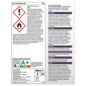 Aérosol métallisée 400ml noir intérieur & extérieur