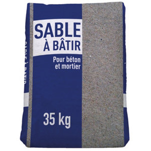 Sable à bâtir pour les travaux de maçonnerie Granulo. 0/4 mm en sac de 35 kg