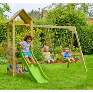 Aire de jeux en bois "Gessette" - : L. 275 x l. 290 x H. 210 cm