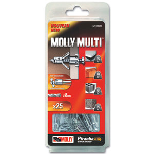 25 chevilles metal molly multi 4 x 37
