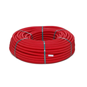 Tube PE-RT gainé rouge D.16mm L.25m