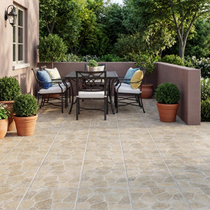 Carrelage de sol extérieur "Searocca" beige - l. 30,38 x L. 30,38 cm