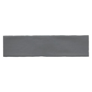 Carrelage mural "Vernisse" gris anthracite - l. 7,5 x L. 30 cm