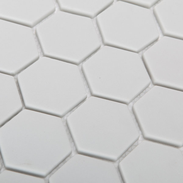 Mosaïque Hexagonale En Céramique Gris Clair – Effet Mat Et Naturel