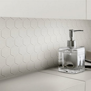 Mosaïque hexagonale "Plain" gris foncé - l. 30 x L. 30 cm