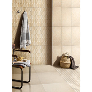 Carrelage de sol intérieur "Soft Lime Stone Warm" beige - l. 30,8  x L. 61,5 cm
