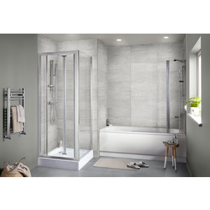 Décor mural "Soft travertin" gris clair - l. 20 x L. 60 cm